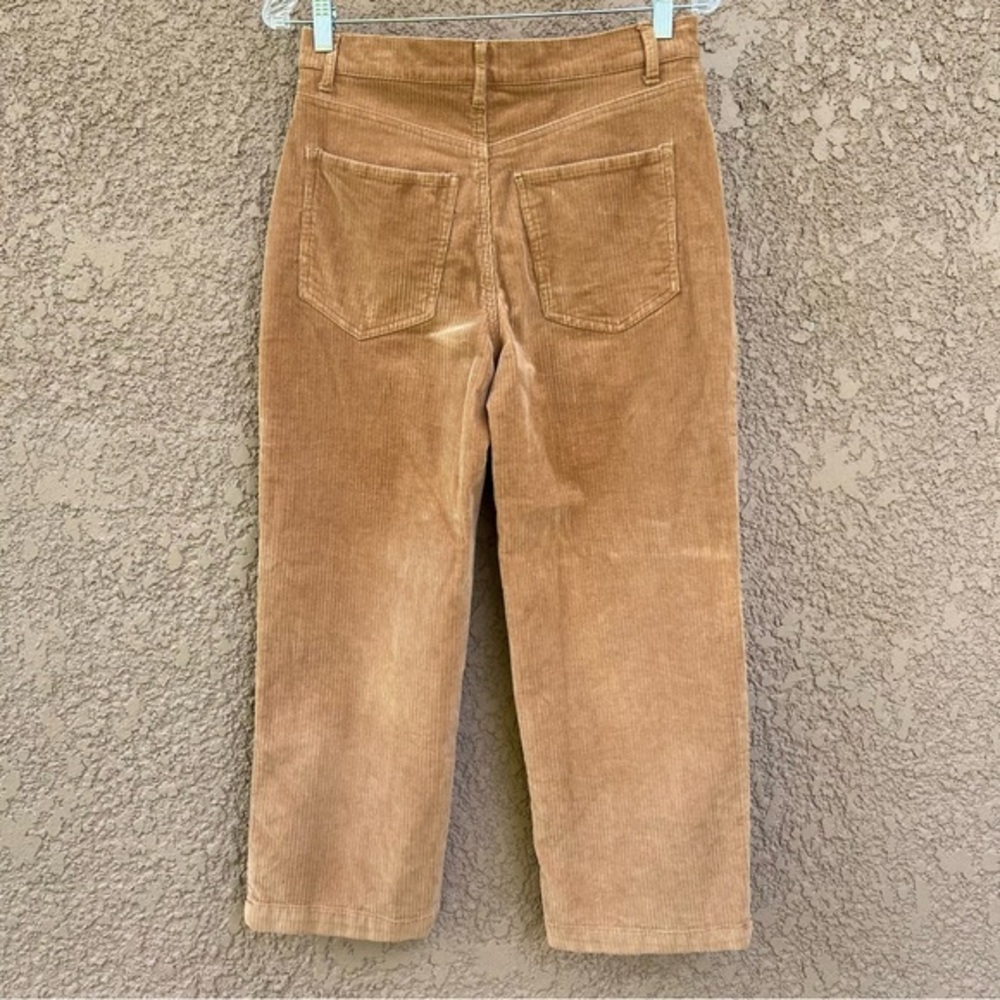 EXPRESS Corduroy Cropped Wide Leg High‎ Rise Pants in Tan Khaki Womens Size 4 - Picture 3 of 11